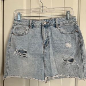 Pacsun Distressed Denim Mini Skirt